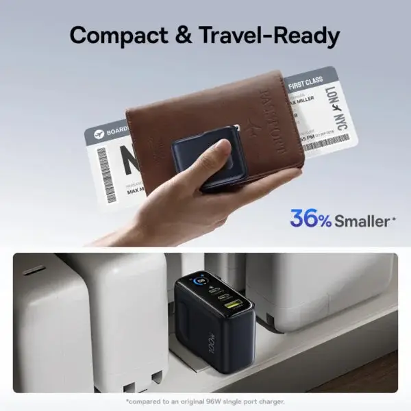 Baseus PicoGo AE21 100W Fast Charger with Dual USB-C Ports & Digital Display