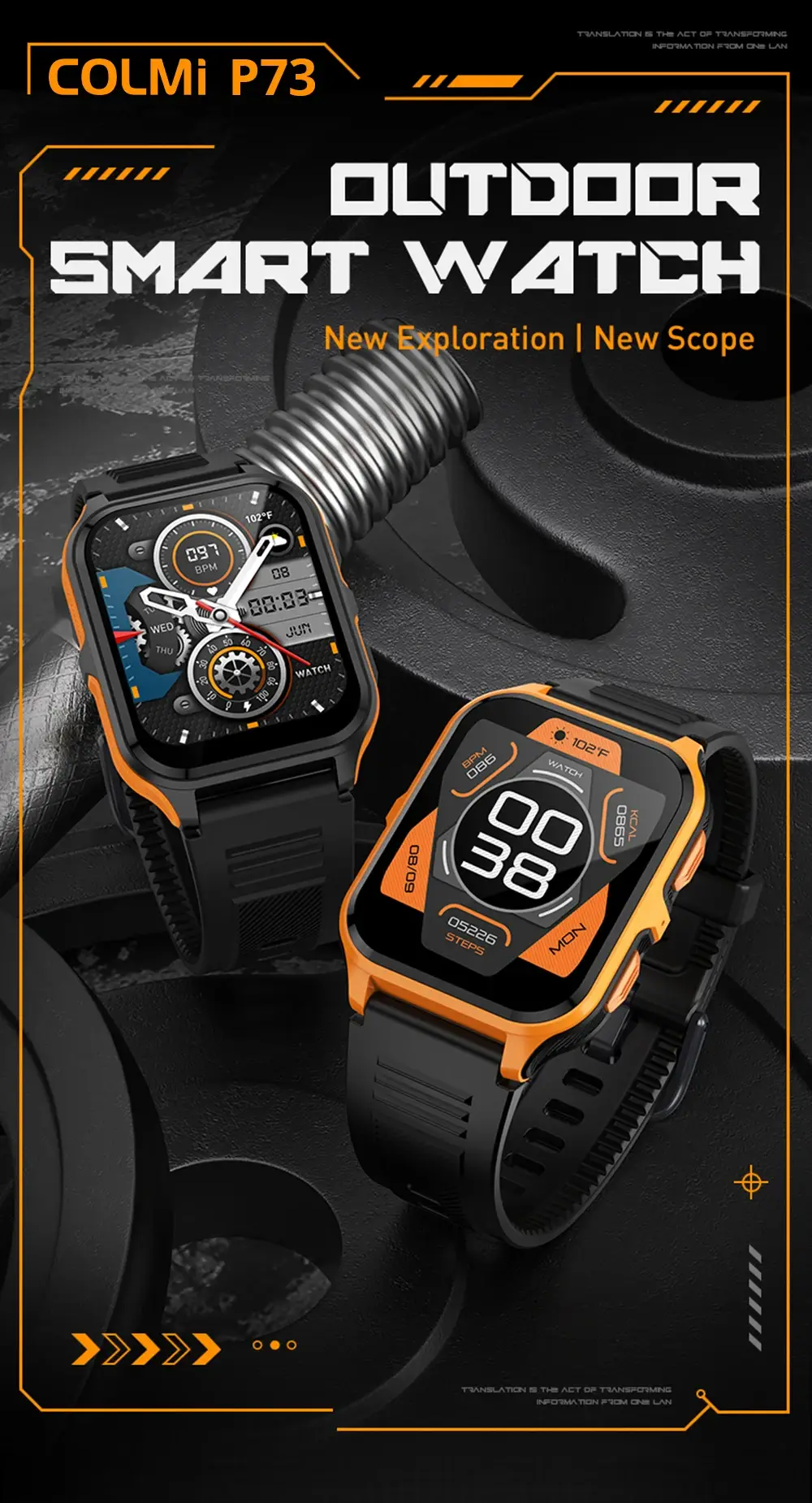 COLMI P73 Military-Grade Bluetooth Calling Smartwatch