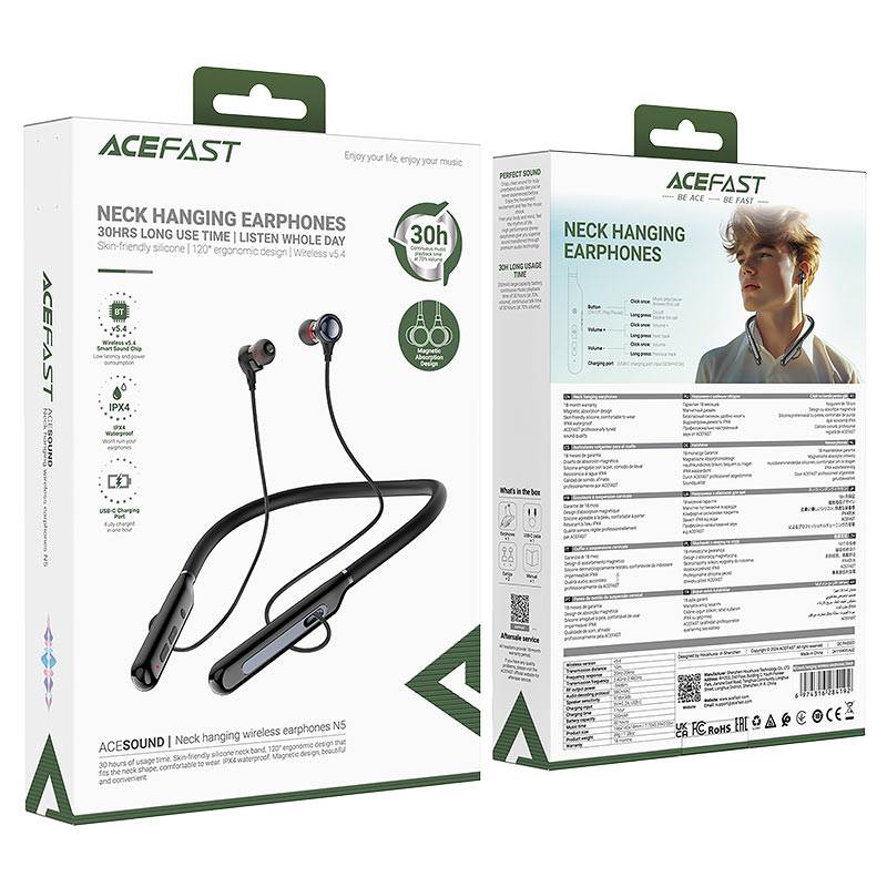 ACEFAST N5 Wireless Neckband Bluetooth Headphones