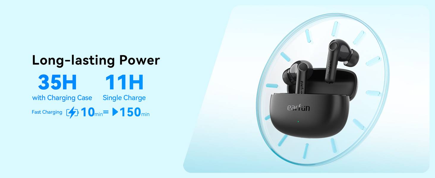 EarFun Air Life Wireless Earbuds Deep Bass AI ENC 35H Playtime Wireless Charging