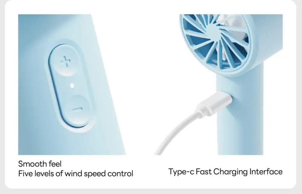 Xiaomi Aisolove F01 Handheld Turbo Fan 2000mAh Rechargeable Mini Portable Fan