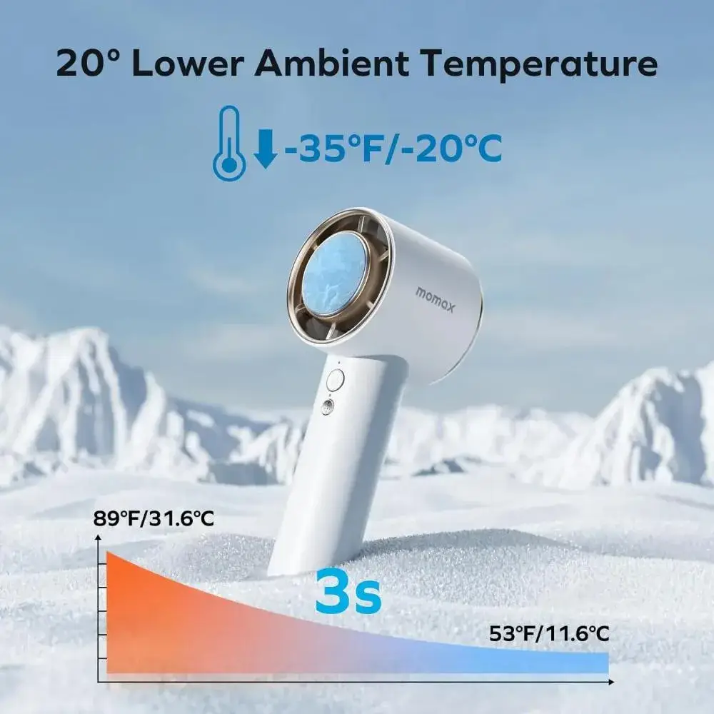 Momax IF15 Ultra Freeze Portable Icy Cooling Fan with 3000mAh Battery