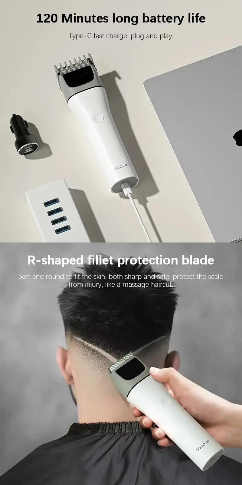 Xiaomi Youpin DOCO Smart Cordless Hair Trimmer Fast Charging & Precision Cutting