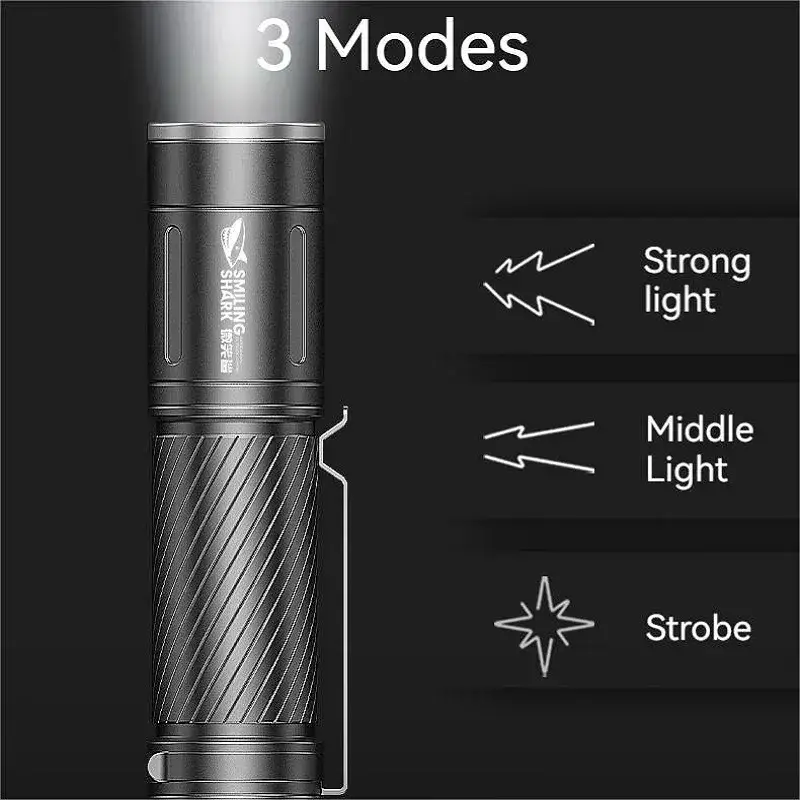 Smiling Shark SD7115 Ultra-Bright Rechargeable LED Flashlight Long Range & High-Power Beam
