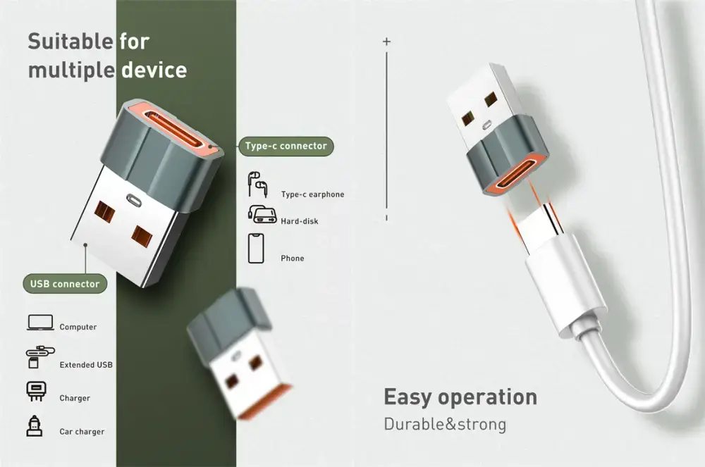 Ldnio LC150 USB C Female To USB Male Adapter Transmission