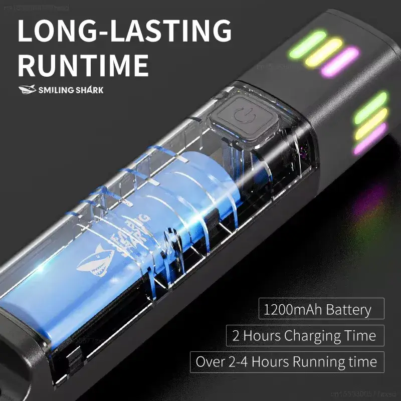 Smiling Shark SD-1018A High-Power Outdoor Flashlight with Side Floodlight 