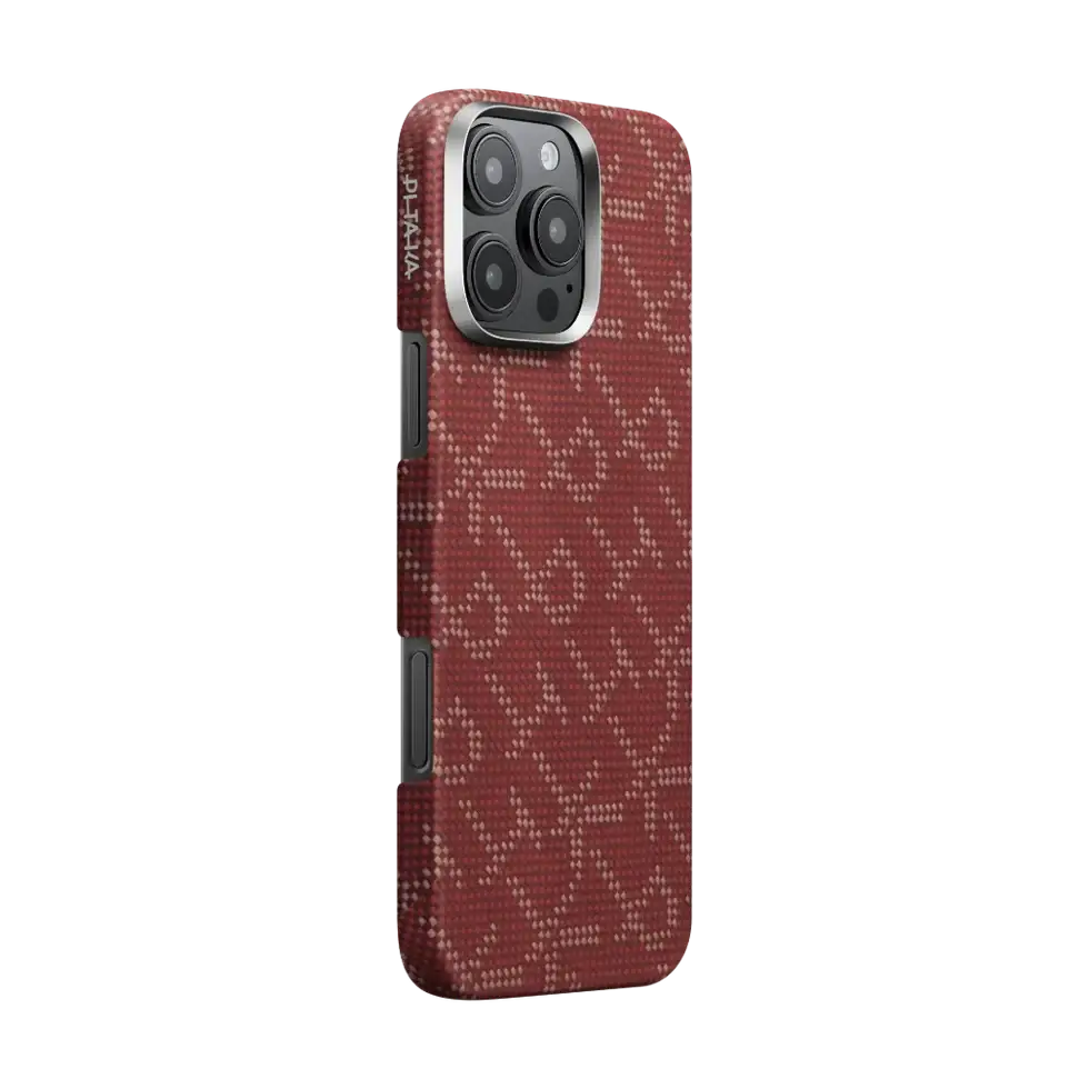 Pitaka Gold Red Classic Monogram Tactile Woven Case for iPhone 16 Pro