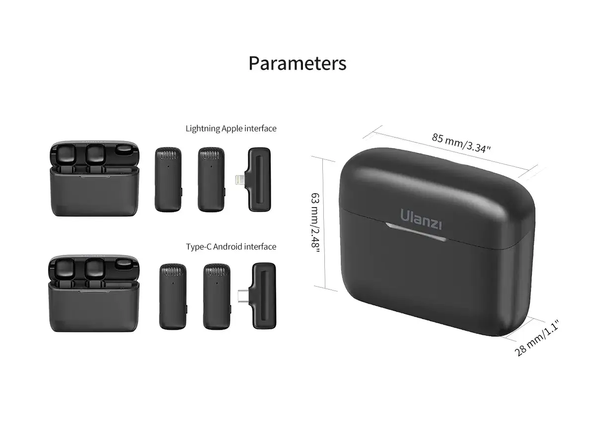 Ulanzi J12 Wireless Lavalier Microphone for Smartphones & Cameras