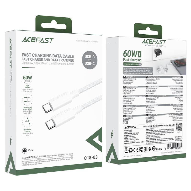 ACEFAST C18-03 USB-C to USB-C 60W Fast Charging & Data Cable