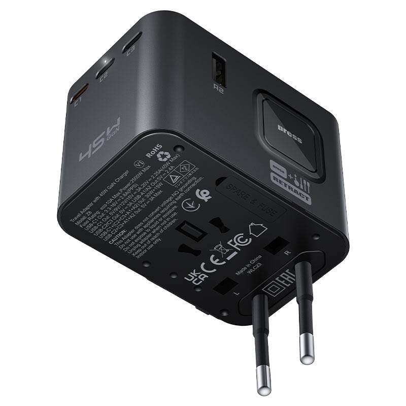 ACEFAST Z8 PD45W GaN Fast Charging Travel Wall Adapter