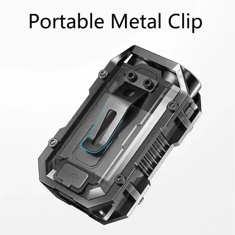 Smiling Shark TIP0019 COB Portable Magnetic KeyChain Light  Waterproof Rechargeable Work Lamp