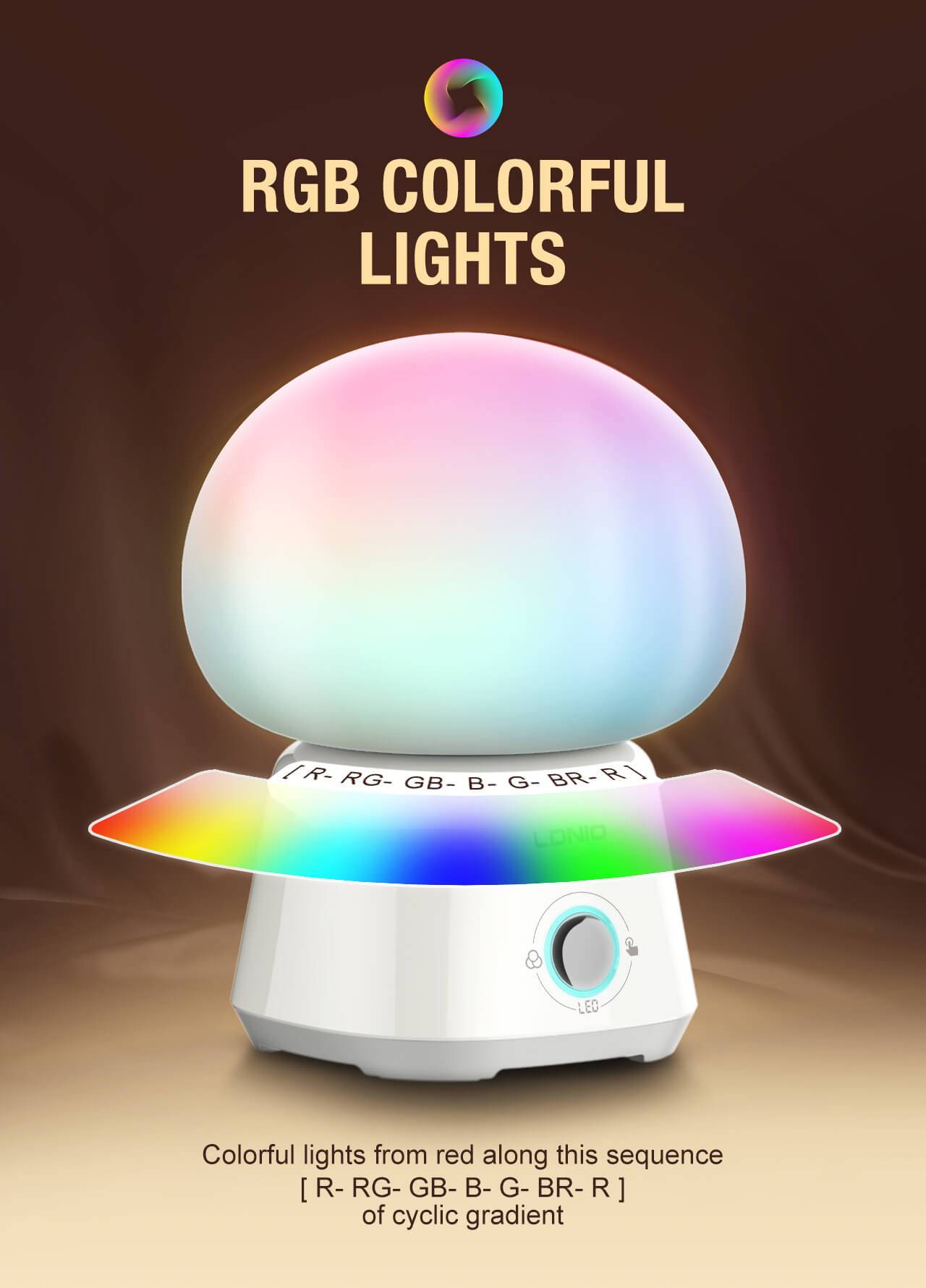 LDNIO Y4 Smart RGB LED Night Light with 3600mAh Rechargeable Battery