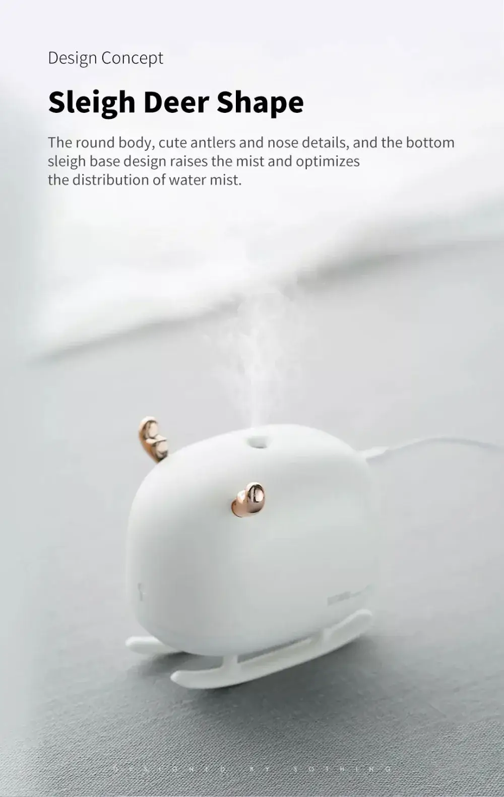 Xiaomi Mijia SOTHING DSHJ-H-009 260ml Deer-Shaped Ultrasonic Humidifier