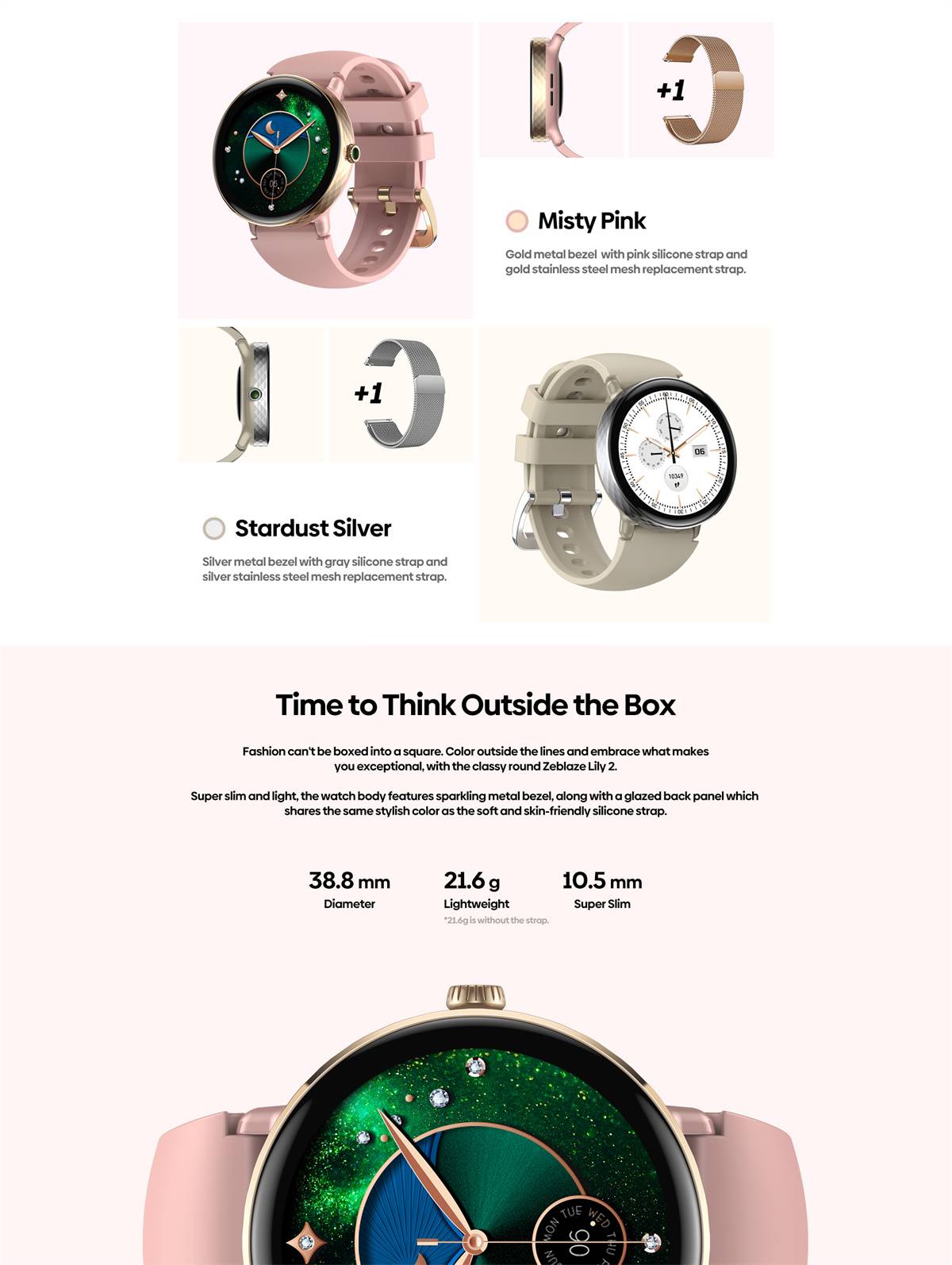 Zeblaze Lily 2 AMOLED Smartwatch with Bluetooth Calling