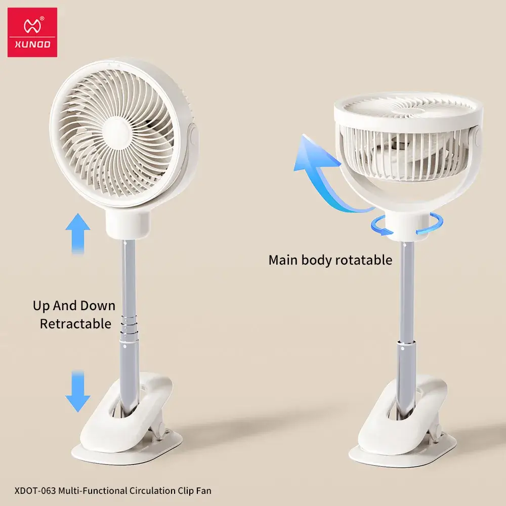 XUNDD XDOT-063 Desktop Clamp Fan with 6000mAh Battery and Circulating Function
