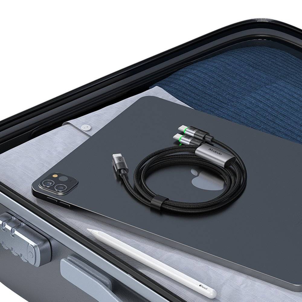 Mcdodo CA-6740 2-in-1 Type-C to Dual Type-C Cable 100W Fast Charging, 1.5m