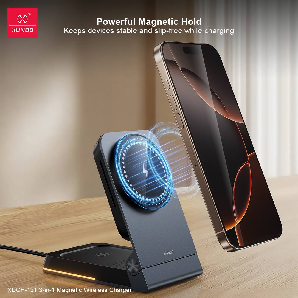 XUNDD XDCH-121 3-in-1 Magnetic 15W Wireless Charging Station