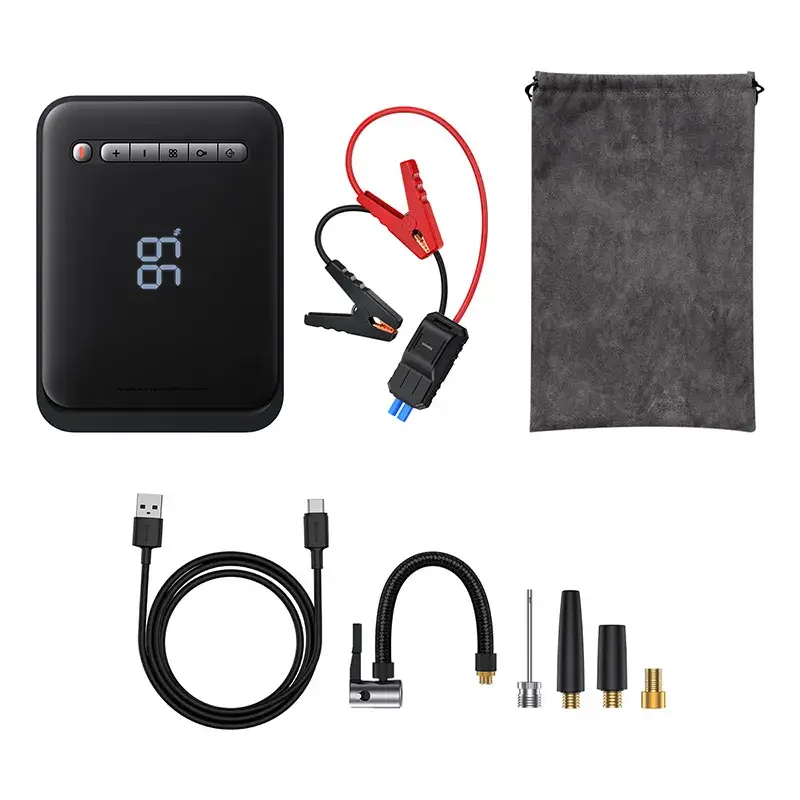 Baseus Super Energy 2-in-1 Jump Starter & Tire Inflator 10000mAh 1000A Peak Black