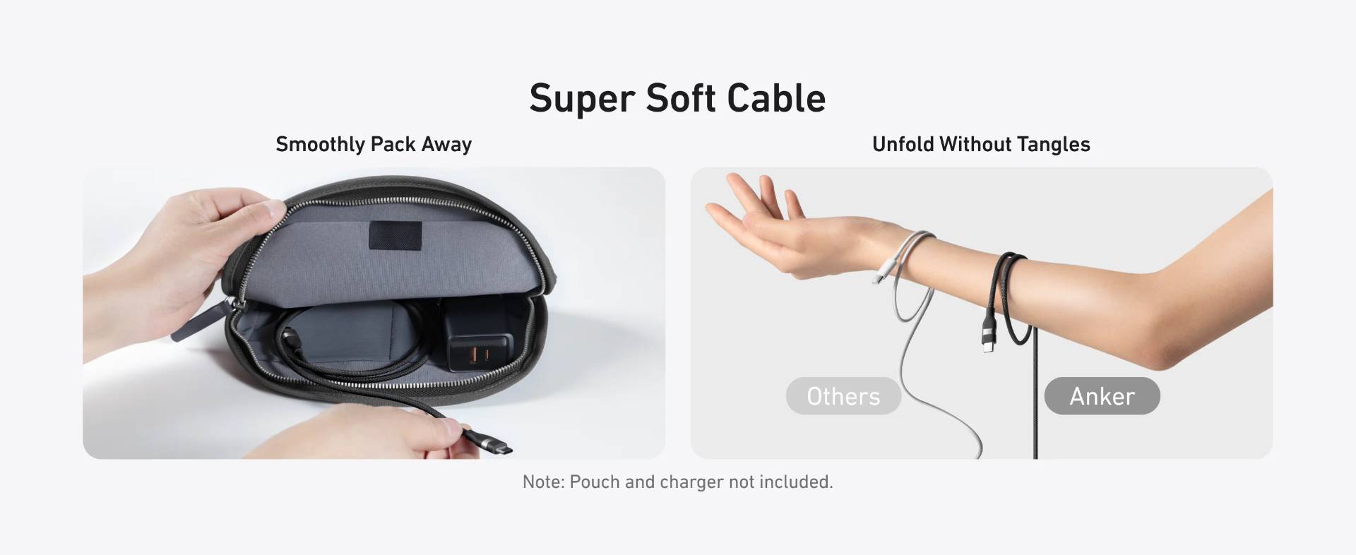 Anker A82E2 240W USB-C to USB-C Upcycled Braided 3ft & 6ft Fast Charging Cable