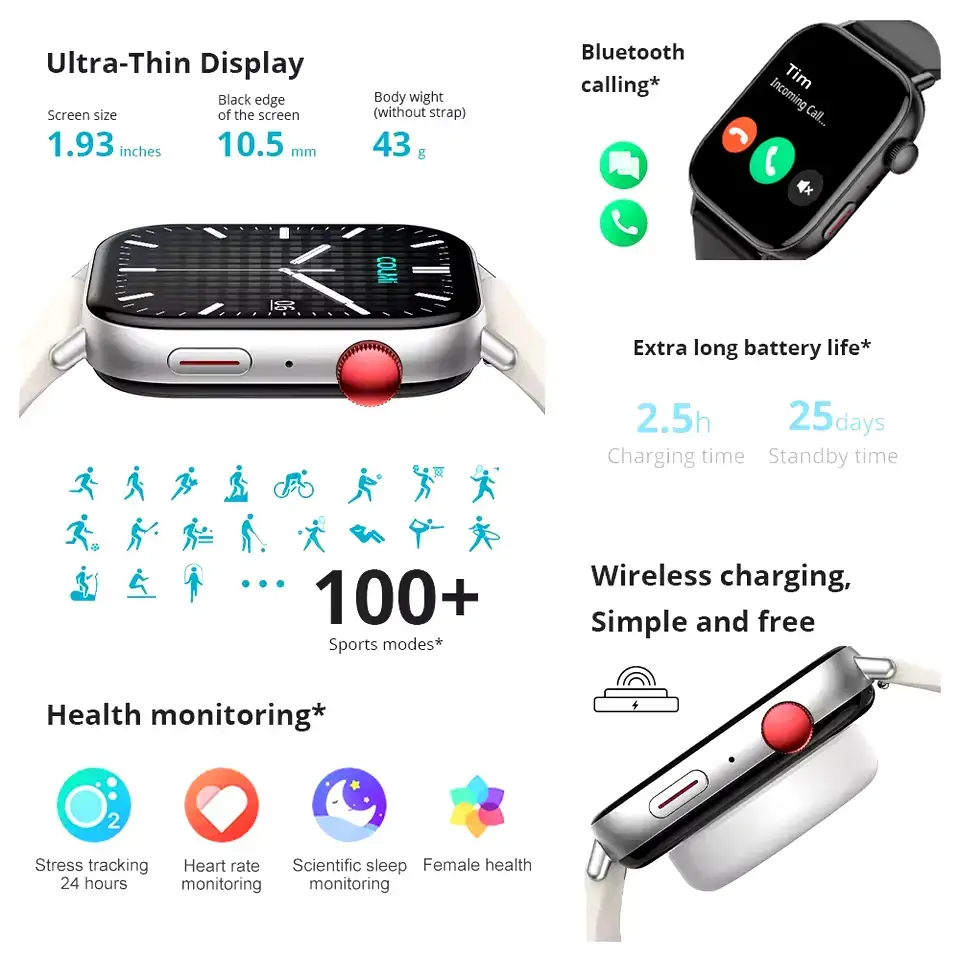 Colmi C8 Max 1.93" Bluetooth Calling Smartwatch with Magnetic Strap