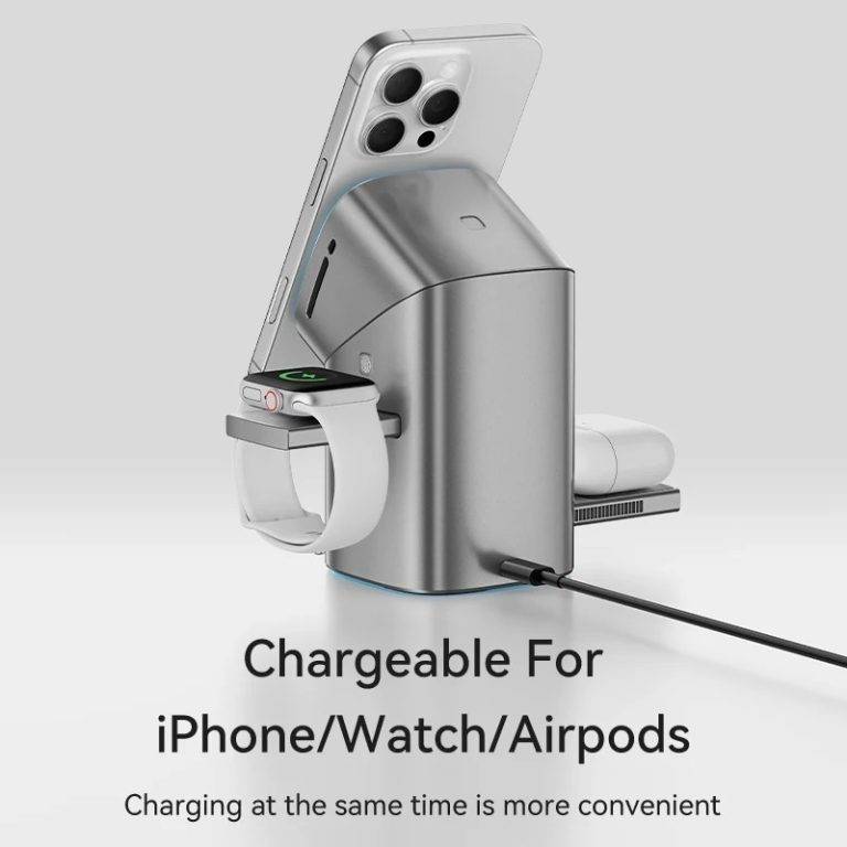 Maxco MW15 Geometry II Qi2 15W 3-in-1 MagSafe Wireless Charging Station