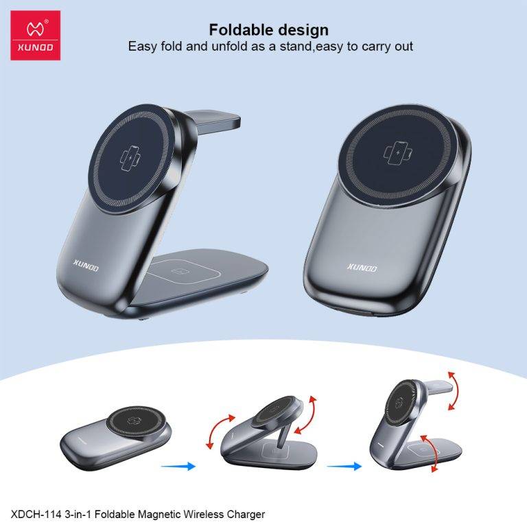 Xundd XDCH-114 3in1 Foldable Magnetic Wireless Charger