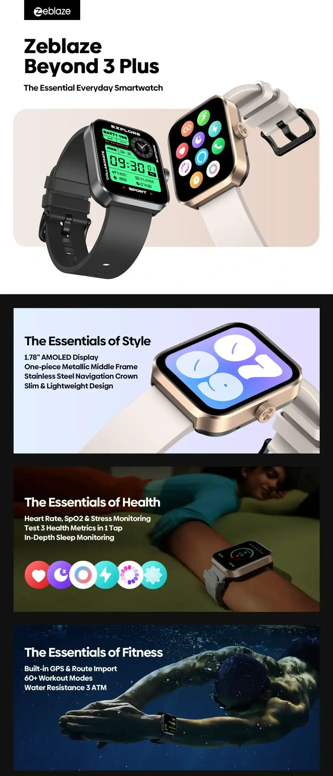Zeblaze Beyond 3 Plus GPS Smartwatch