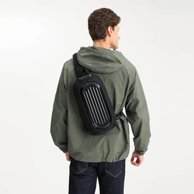 Ozuko 9562 Men's Stylish Waterproof Anti-Theft Crossbody Chest Bag