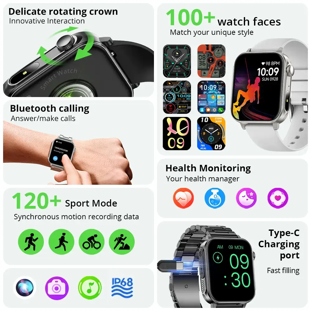 COLMI P80 Smartwatch with Dual Straps Silicone + Metal