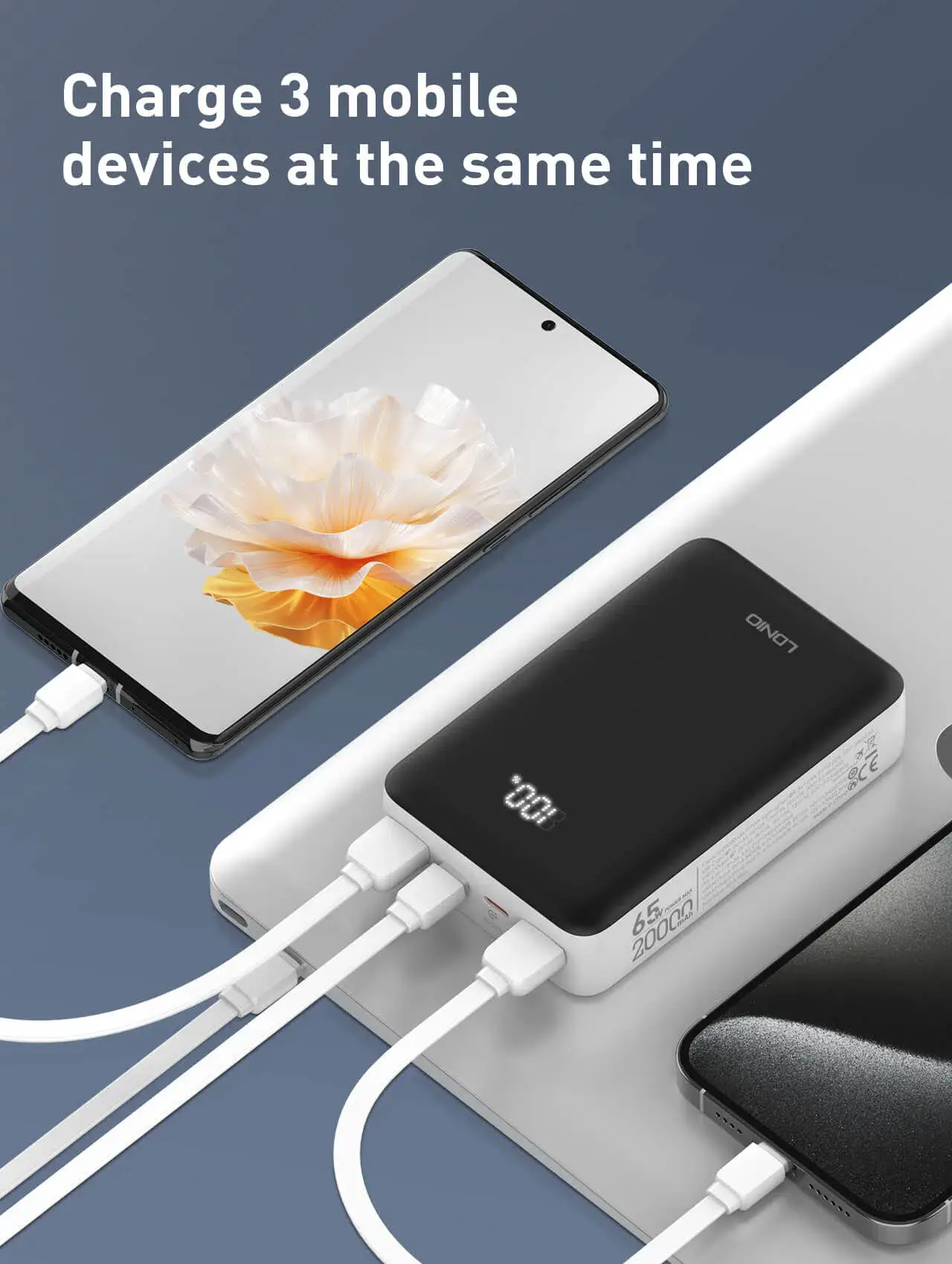 LDNIO PQ27 20000mAh 65W Fast Charging Portable Power Bank