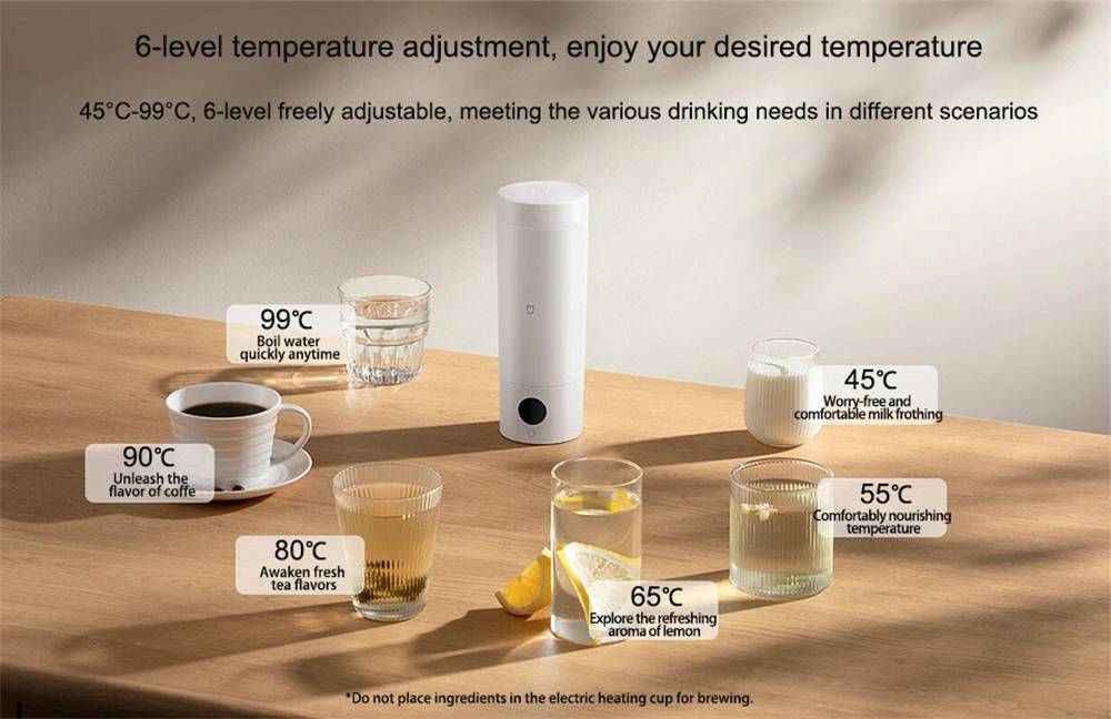 Xiaomi Mijia Portable Electric Heating Cup 2 Smart Stainless Steel Travel Kettle & Thermos 350ml