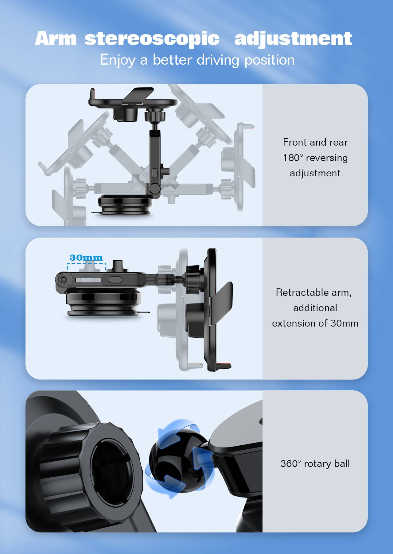 LDNIO MA30-1 15W Magnetic Wireless Charging Car Phone Holder