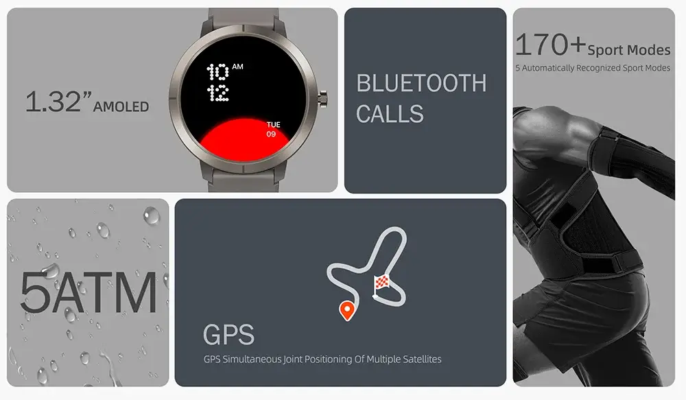 YES Trail GPS AMOLED BT Calling Smartwatch