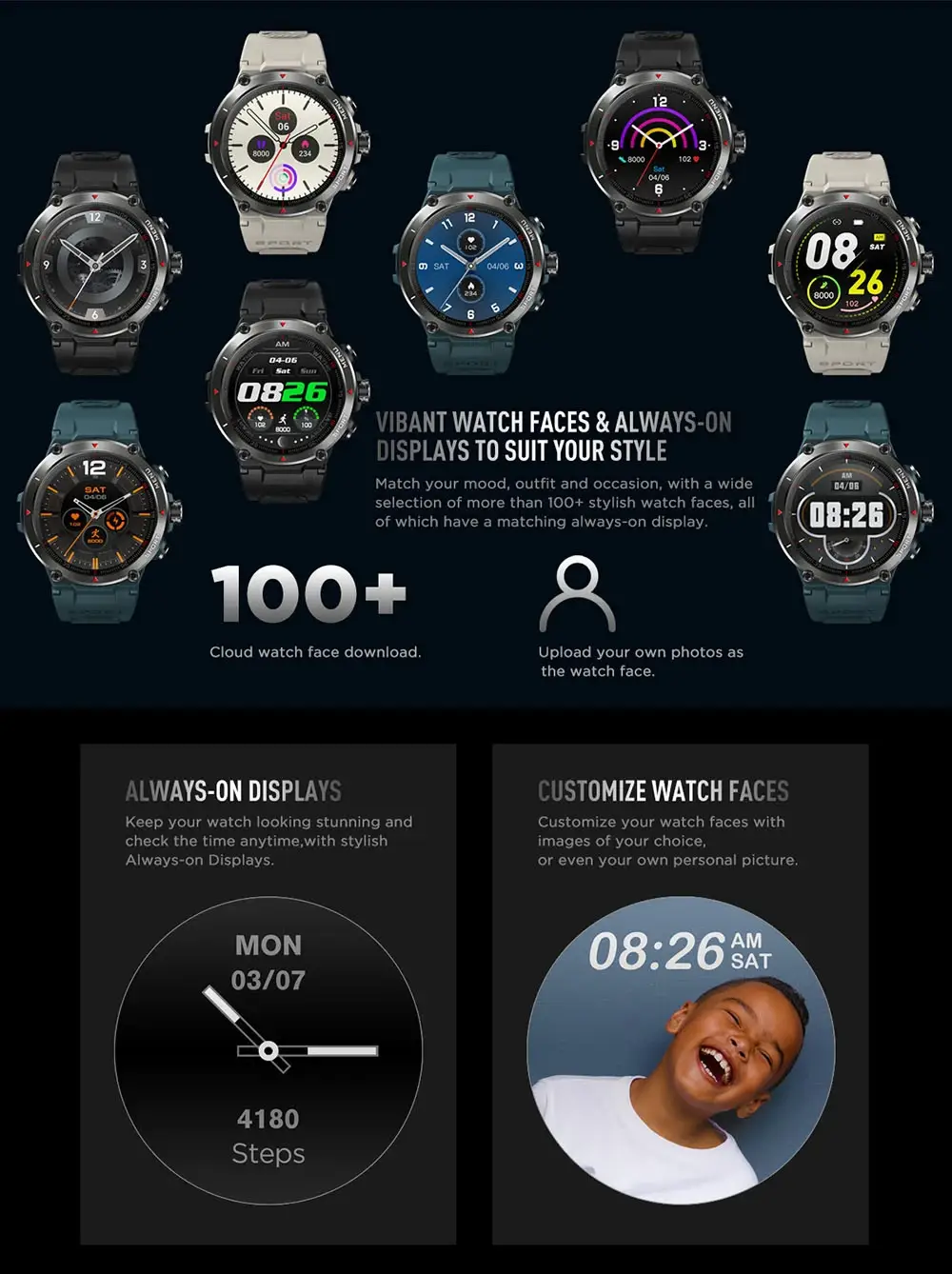 Zeblaze Stratos 2 GPS Smartwatch with AMOLED Display