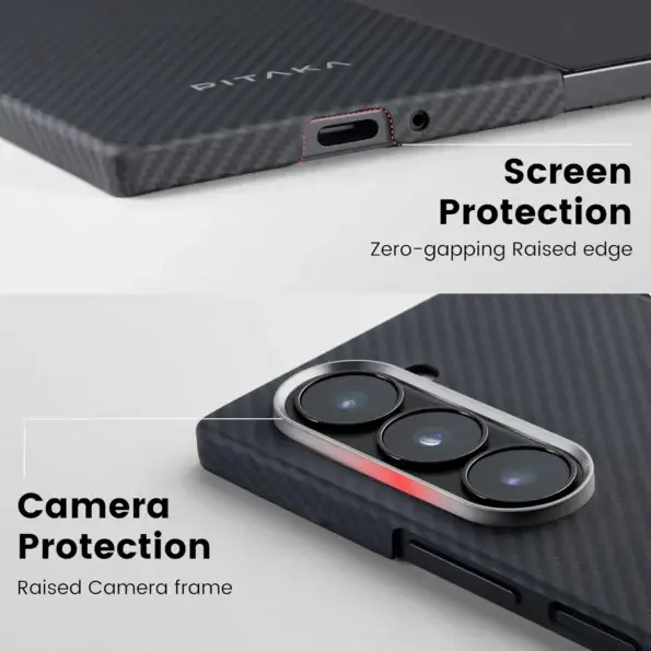 Pitaka Classic Ultra-Slim Case for Galaxy Z Fold 6 -600D Black/Grey (Twill)