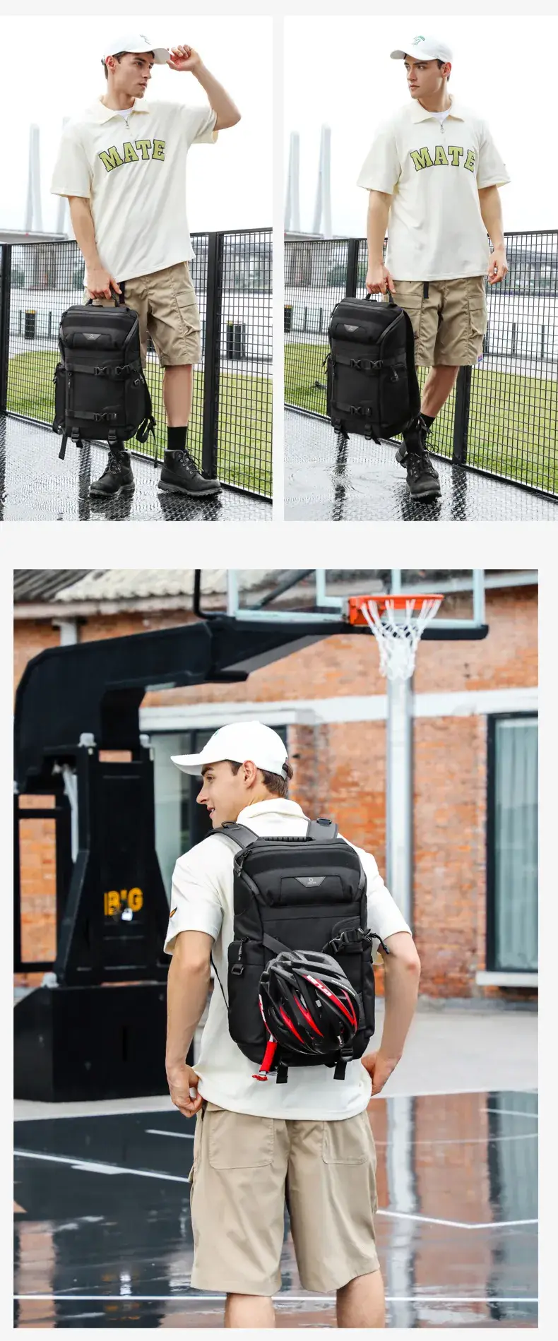 Ozuko 9617 Designer Anti-Theft Multifunction Travel Backpack Skateboard Storage & 15.6″ Laptop Bag