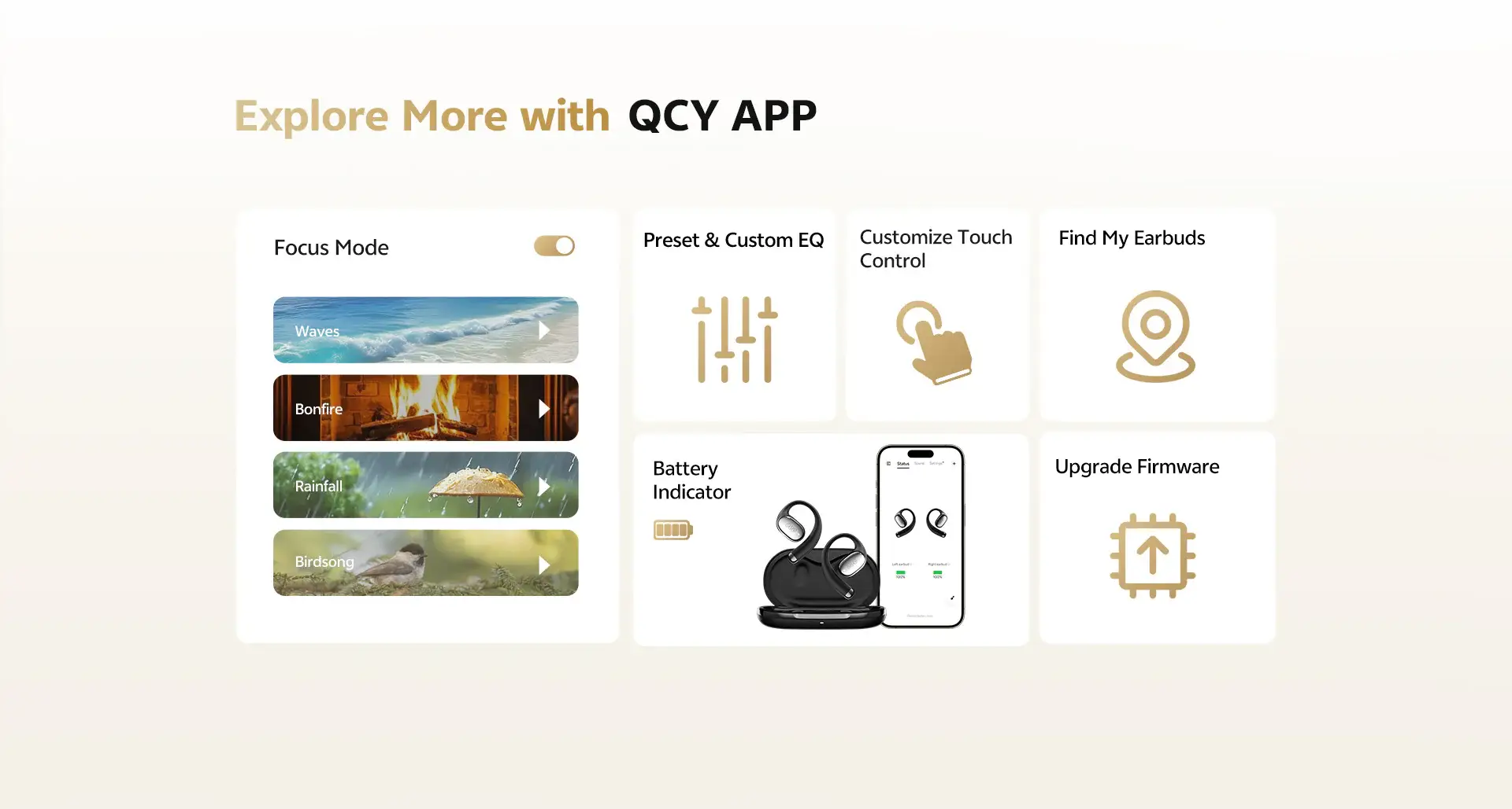 QCY Crossky R70 Open Ear Headphones with Hi-Res Audio & LDAC