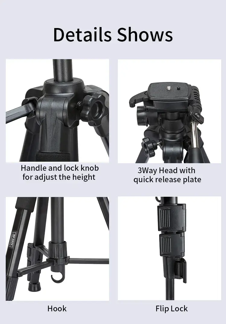 Jmary KP-2234 Professional Aluminum Alloy DSLR Camera Tripod Stand