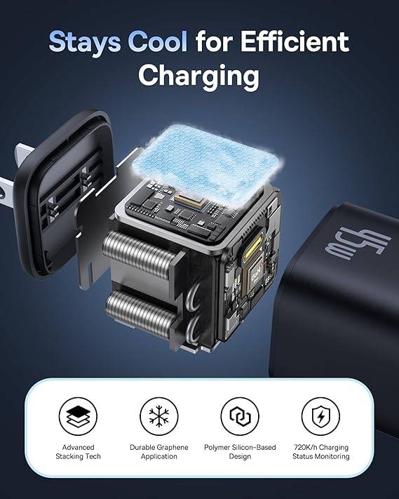 Baseus GaN6 45W PD Fast Charging Adapter USB-C Power Delivery Charger