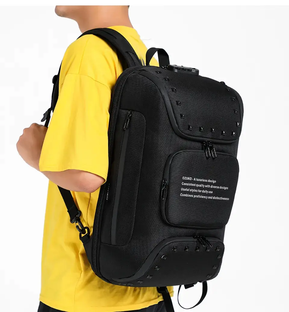 Ozuko 9284 Multifunctional Capacity Waterproof Anti-Theft Laptop Travel Backpack