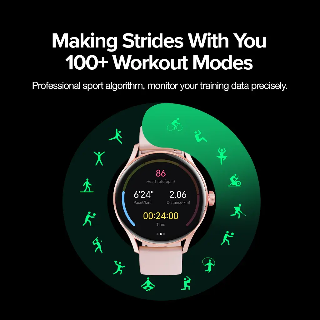 QCY Elite Smartwatch with AMOLED Display and Bluetooth Calling