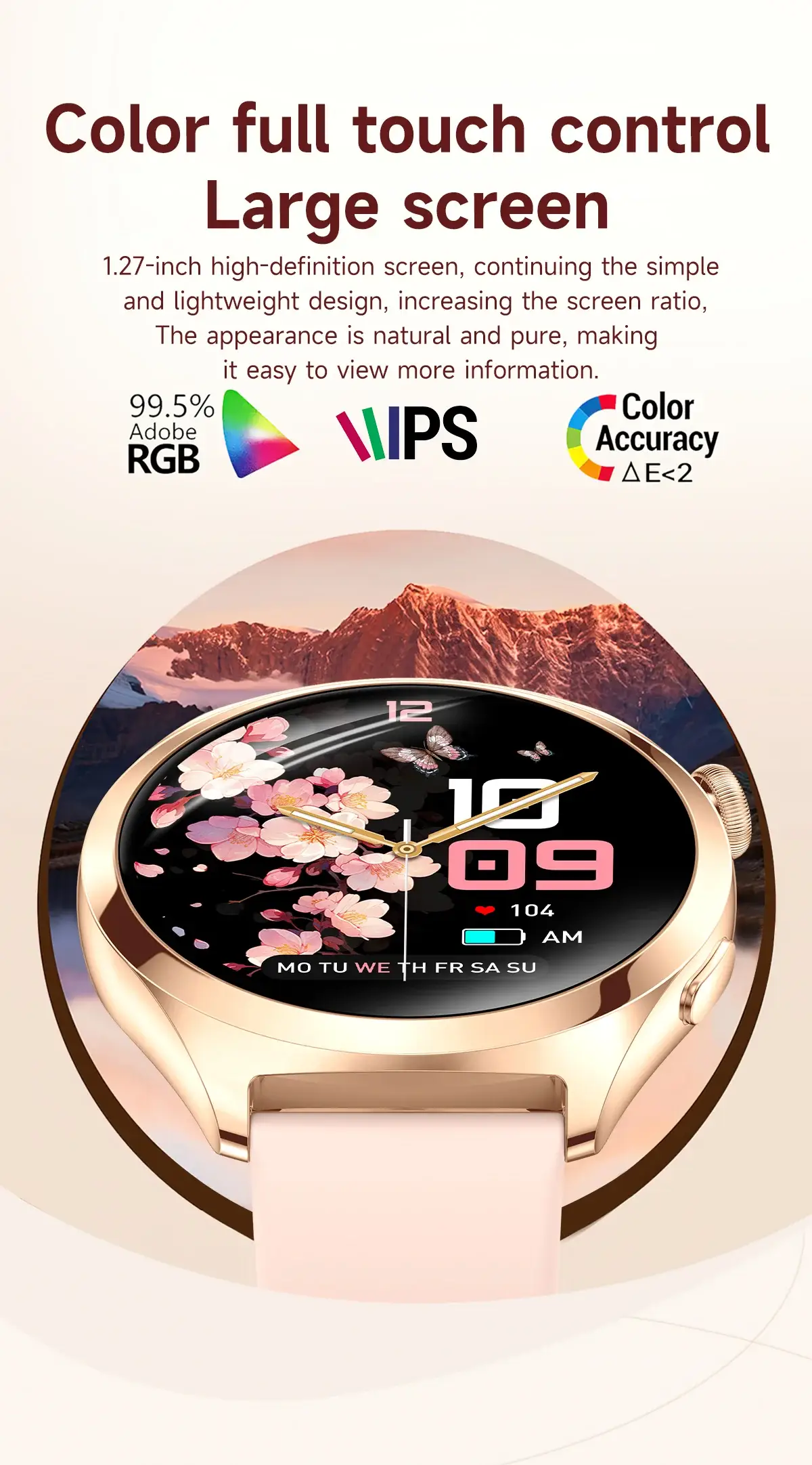 YES Ariel Nova Smartwatch for Women with Health & Fitness Tracking and IP68 Water Resistance