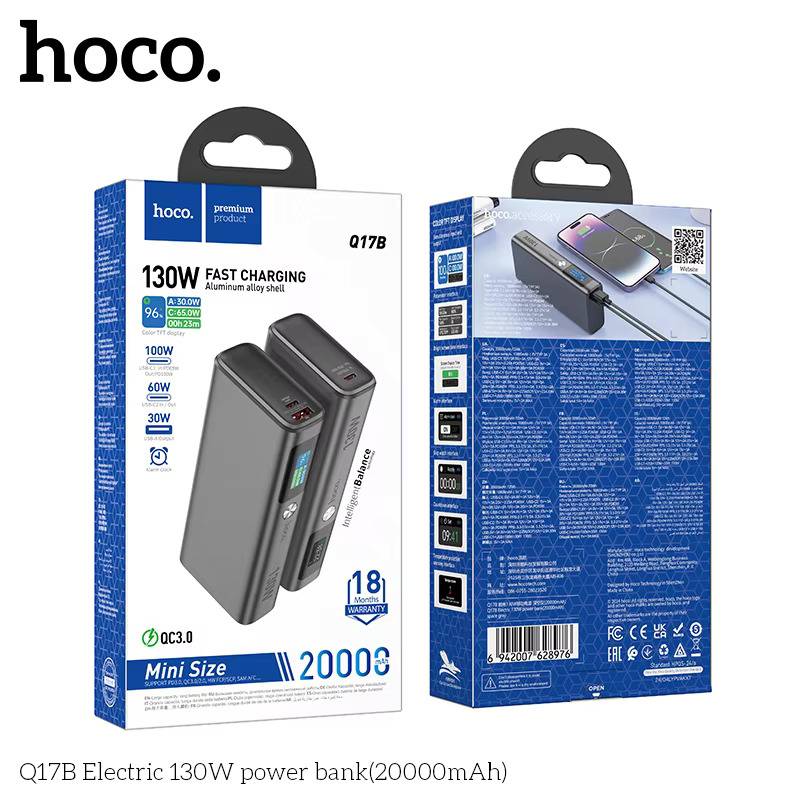 HOCO Q17B 130W Fast Charging Power Bank 20,000mAh with LED Display