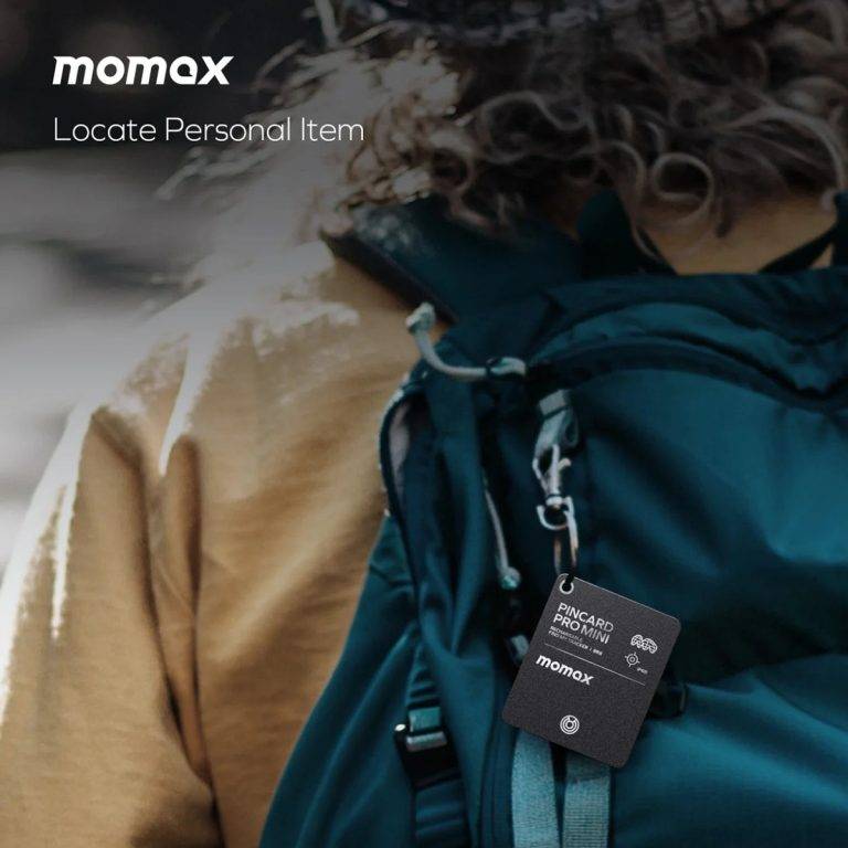 Momax PinCard Pro Mini Rechargeable Bluetooth Find My Tracker