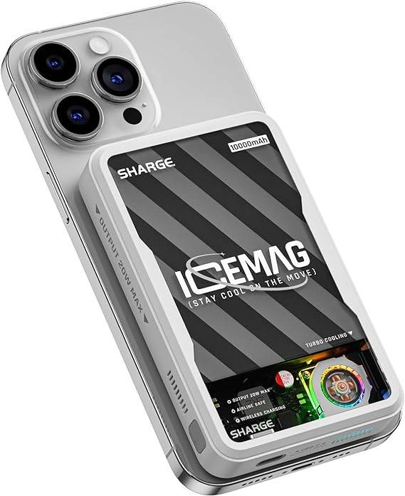 Sharge iCEMAG 20W World's First 10000mAh Magnetic PowerBank with Active Cooling - 6 Month Warranty 