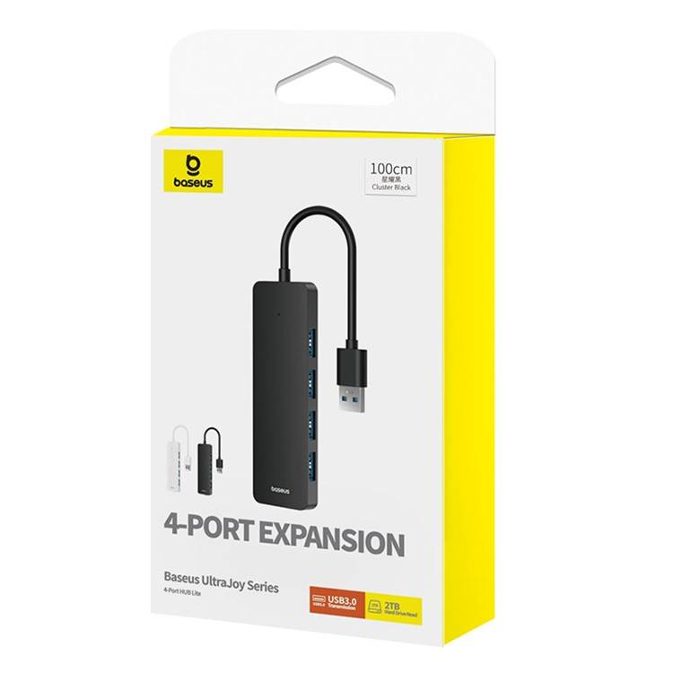 Baseus UltraJoy Series 4-Port USB-A Hub: Versatile USB3.0 Docking Station with Extended 100cm Cable Baseus UltraJoy Series 4-Port USB-A Hub: Versatile USB3.0 Docking Station with Extended 100cm Cable