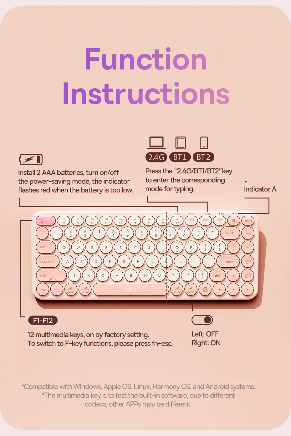 Baseus K01A Wireless Tri-Mode Keyboard