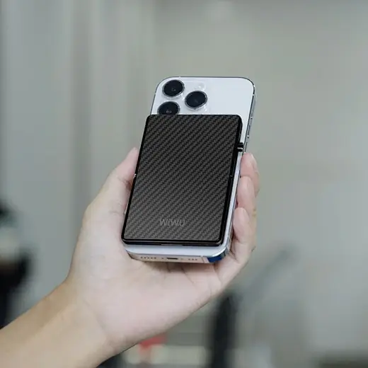 WiWU MW-007 Warriors Carbon MagSafe Metal Card Holder & Stand