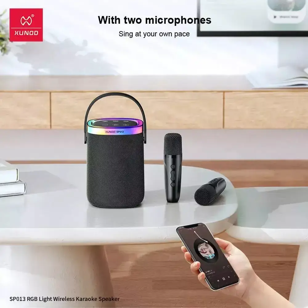 XUNDD SP013 RGB Wireless Karaoke Speaker with Dynamic Lighting