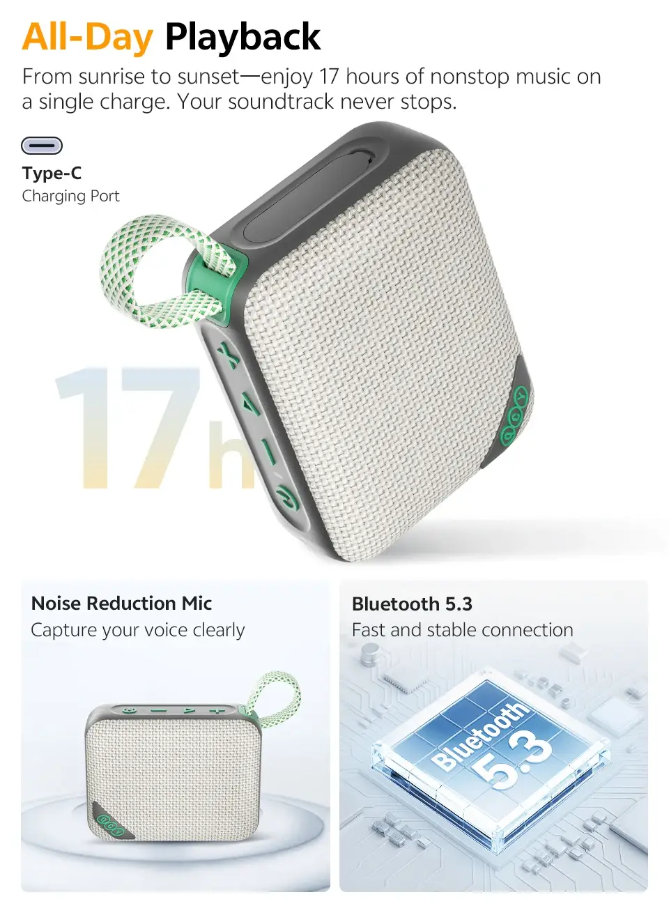 QCY SP2 Portable Bluetooth Wireless Speaker